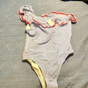 J Crew seersucker 1 piece size Large